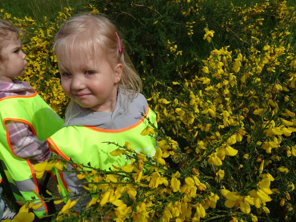 Dziewczynki z żółtymi kwiatami