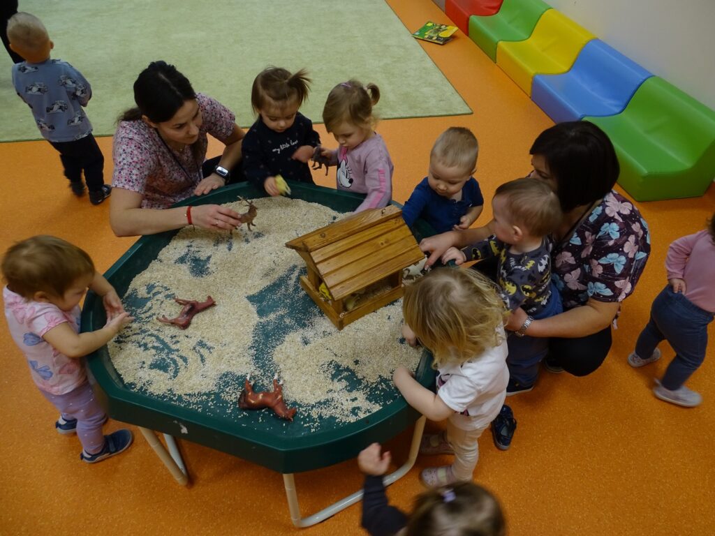 Dzieci dokarmiają zwierzątka